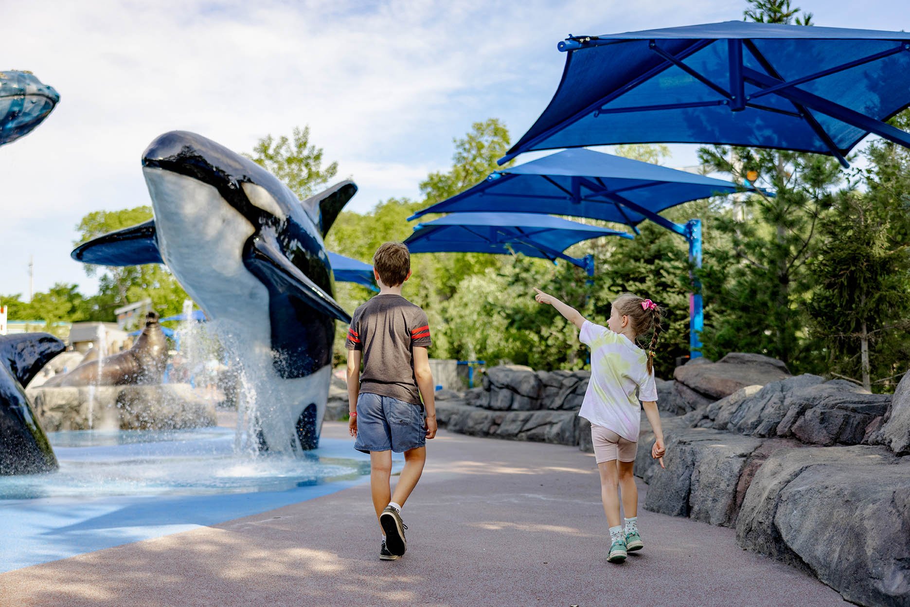 Shade at Splash Pad at Zoo