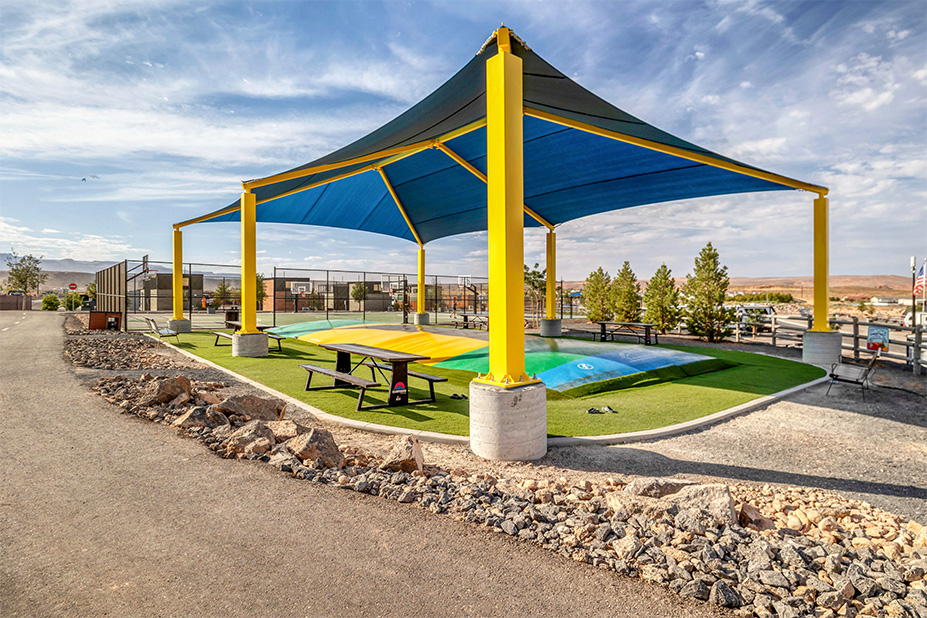 Colorful Shade Structures Enhance Guest Comfort at Jellystone Park Zion
