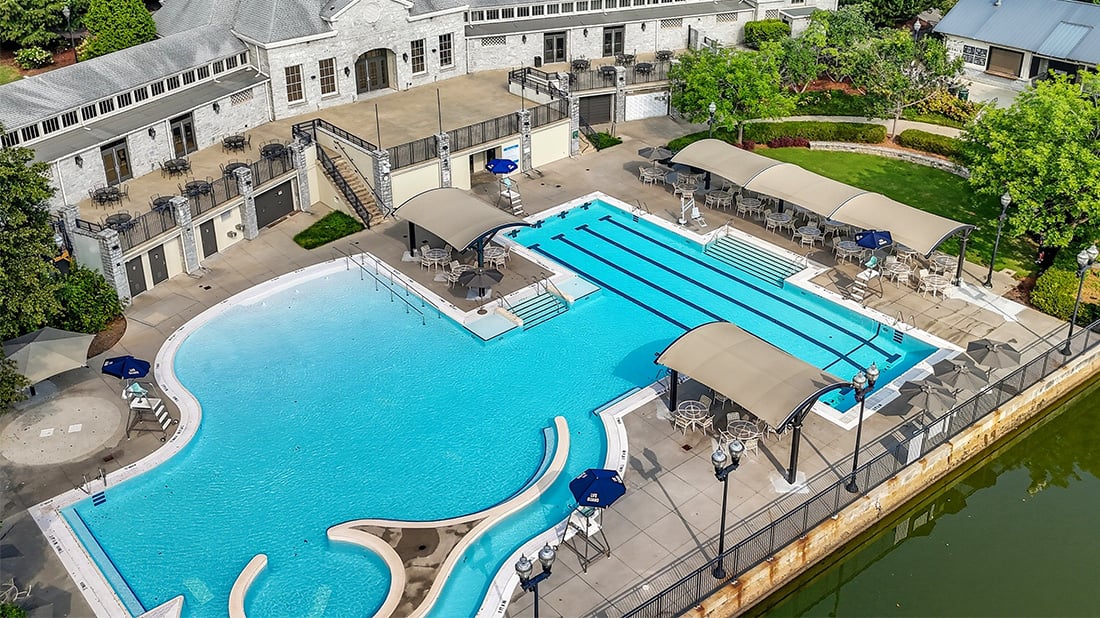 Piedmont Park Aquatic Center Provides Shade for Pool Area