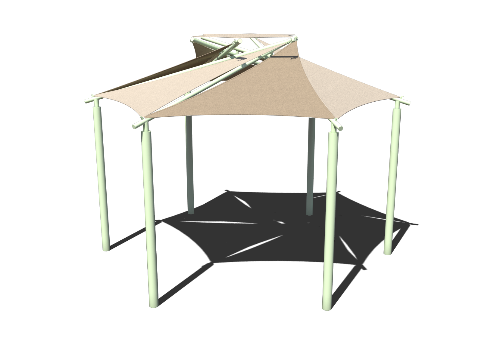 Hexagon Pinwheel Sail Shade